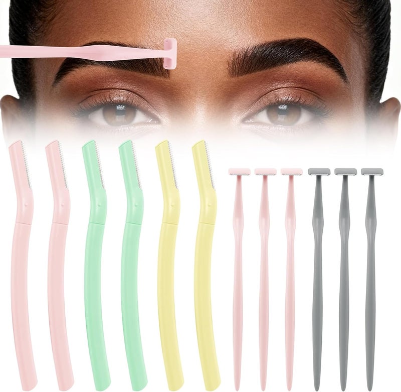 Cut it Eyebrow Razors w/Dermaplane Razors Set - Japanese Blades Razors - Small Face Razors for Peach Fuzz and Fine Hair, Multipurpose Exfoliating Dermaplaning Tools for Men, 12 Packs - Image 1